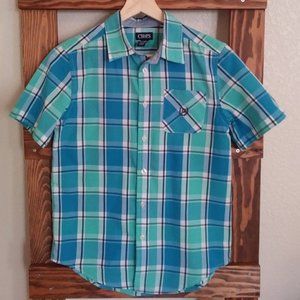 Chaps Boys L Plaid Button Down Shirt